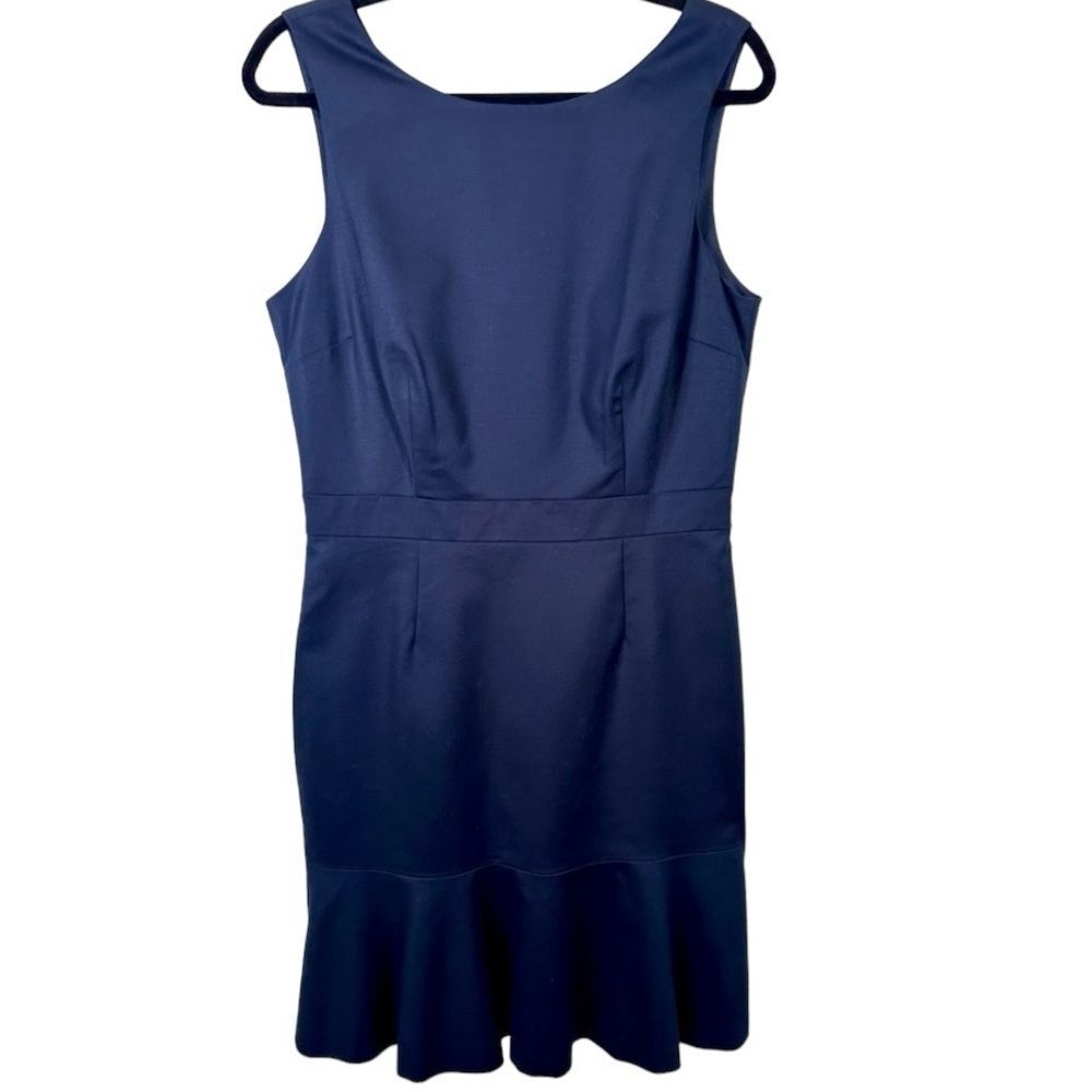 banana republic navy dress with slight ruffle at bottom.   Size 12.